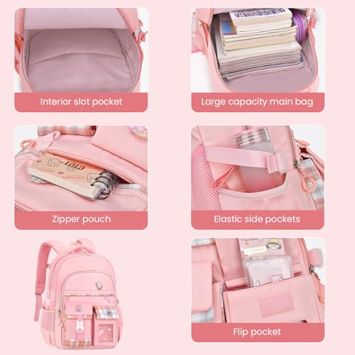 PALAY® Kwaii Lightweight School Backpack for Girls Ideal for Kids Aged 6-8 Perfect Travel Camping Burden Relief 3 PCS PALAY® Kwaii Lightweight School Backpack for Girls Ideal for Kids Aged 6-8 Perfect Travel Camping Burden Relief 3 PCS